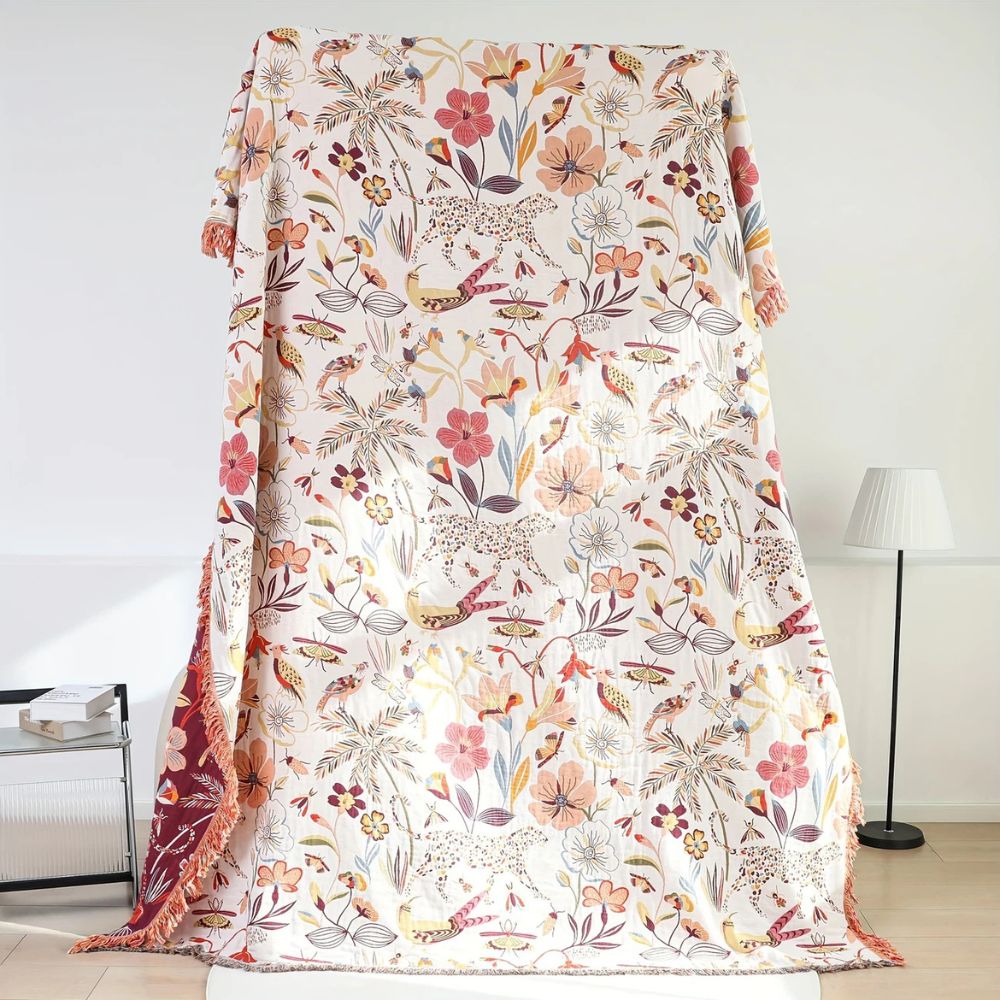 BowLift | Jungle Bloom Reversible Cotton Blanket
