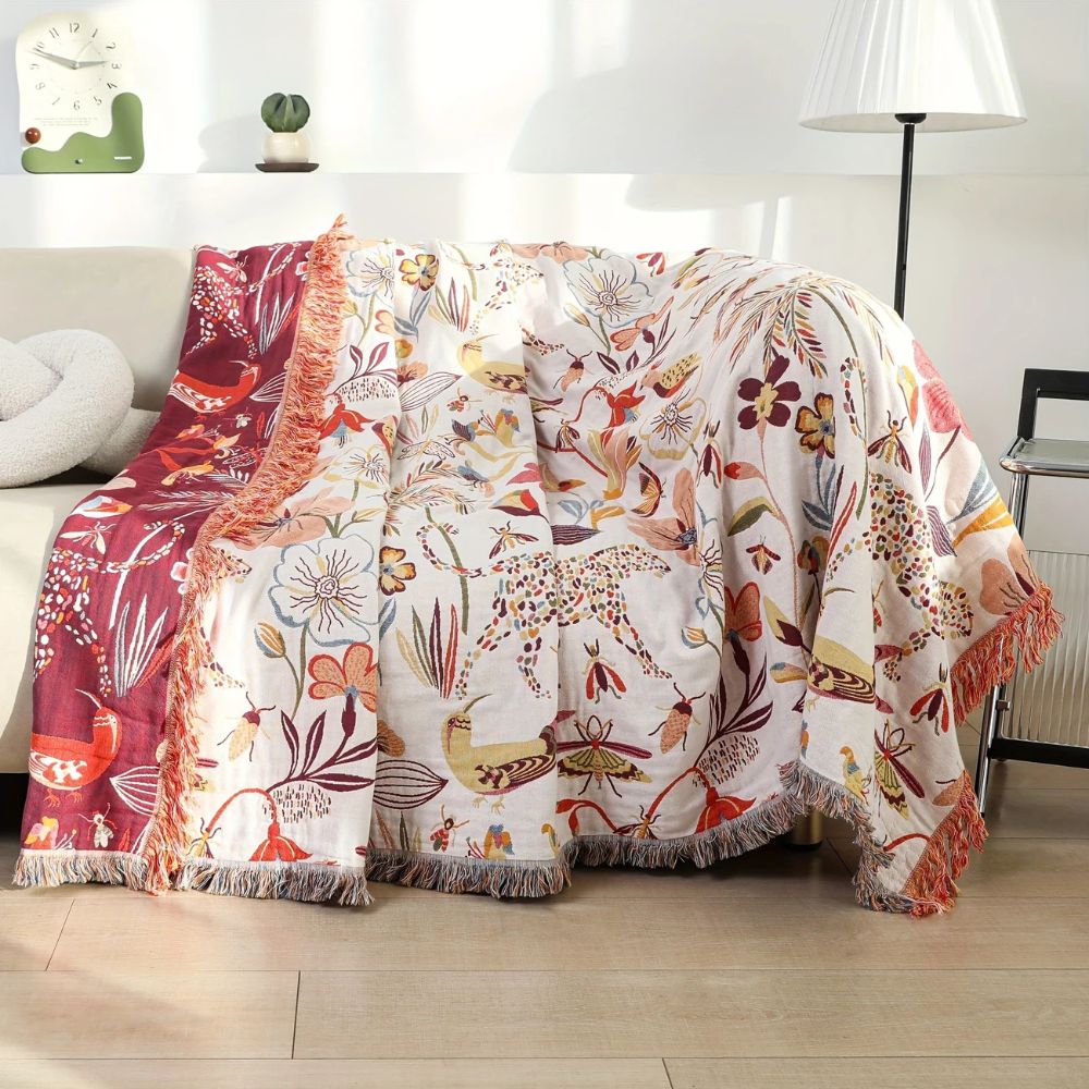 BowLift | Jungle Bloom Reversible Cotton Blanket