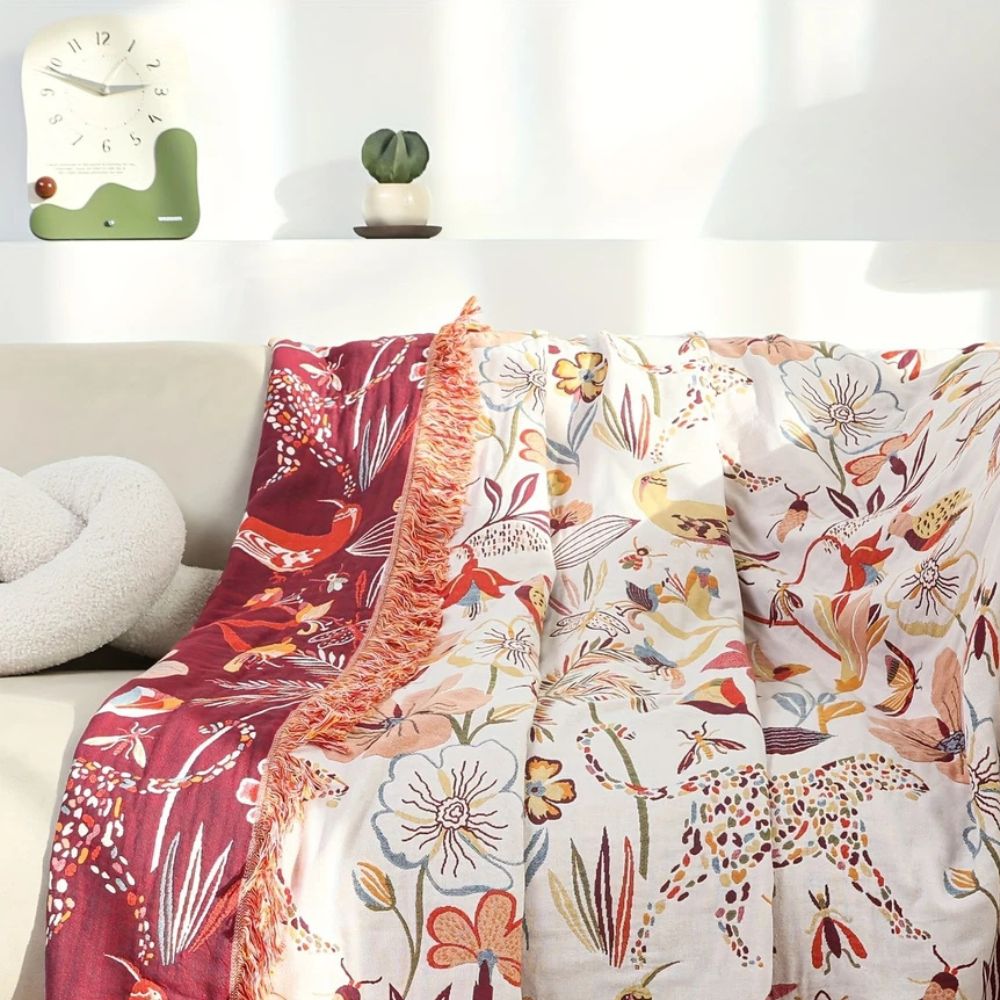 BowLift | Jungle Bloom Reversible Cotton Blanket