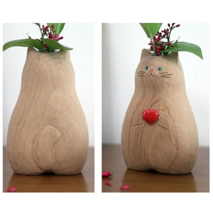 BowLift | Cat wooden vase – Decor & gift for cat lovers