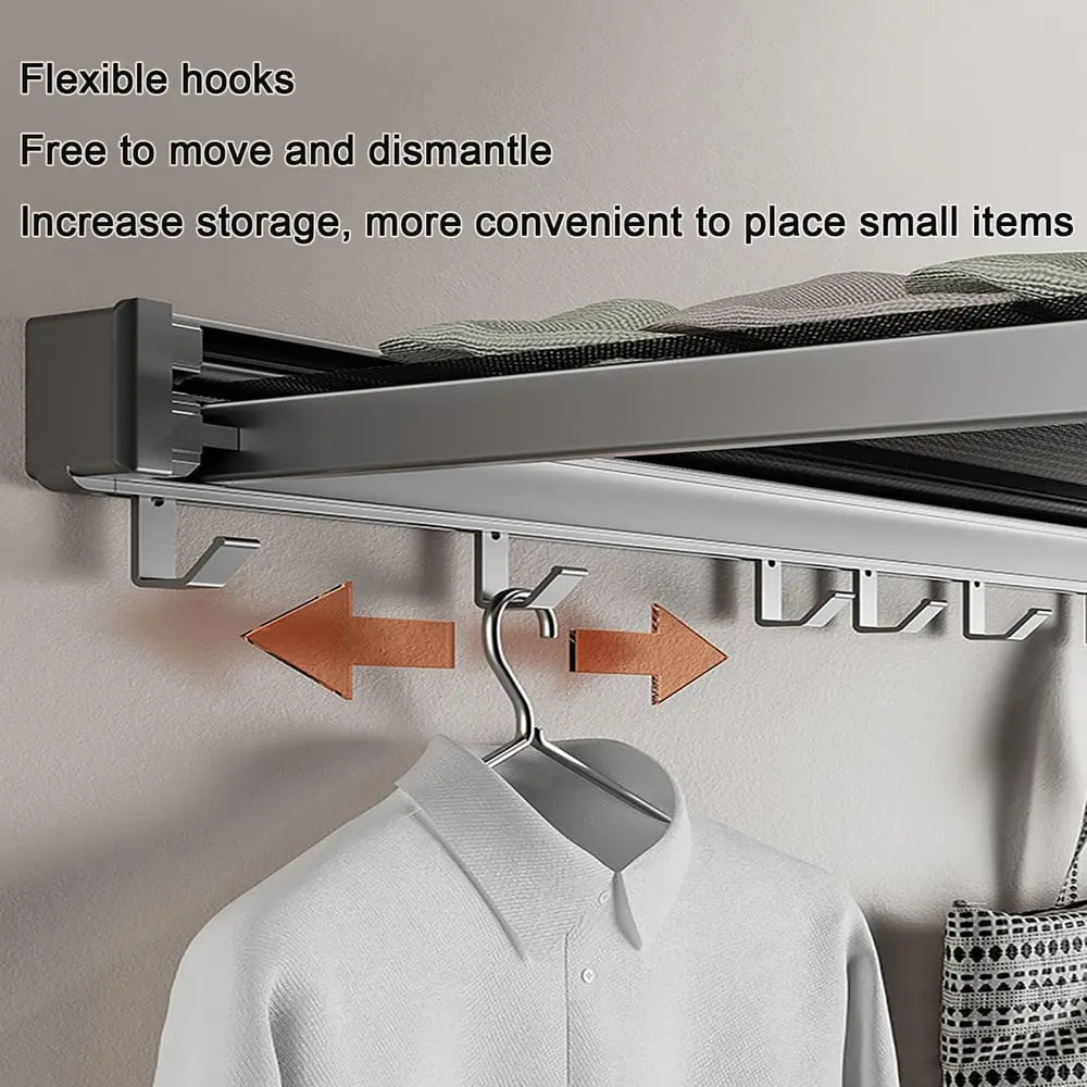 BowLift | Foldable wall shelf for laundry – space-saving with double drying area