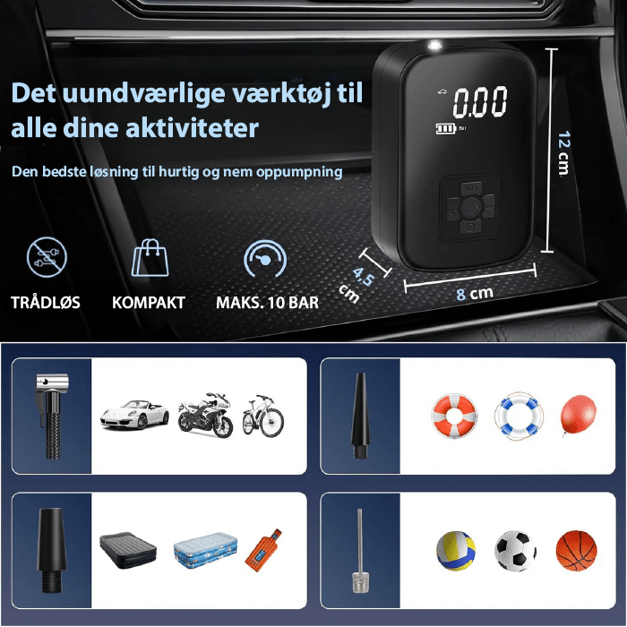 BowLift | Compact electric air pump for tires, balls & mattresses