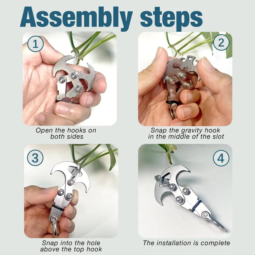 BowLift | Compact stainless steel multi-purpose outdoor hook with auto-grip claw