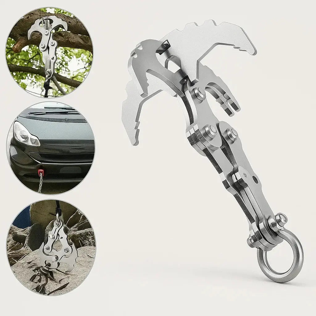 BowLift | Compact stainless steel multi-purpose outdoor hook with auto-grip claw