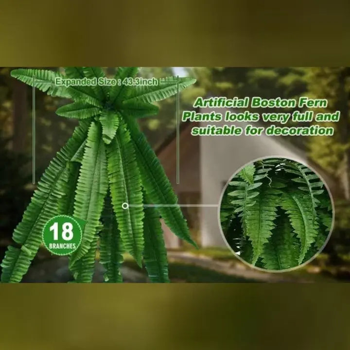 BowLift | Artificial Boston Fern Bundle - UV resistant & easy to care for (18 stems)