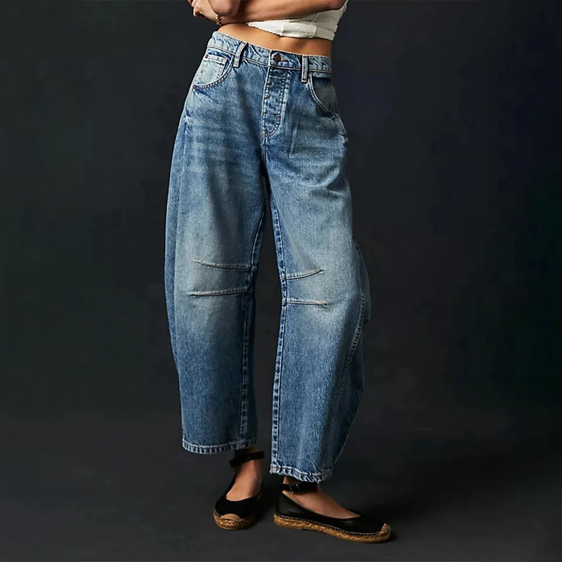 Variant image for Women's Wide Leg Jeans Blue Size 28 High-Stretch Denim-36