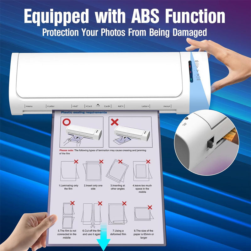 BowLift | 13-inch 9 in 1 Hot & Cold Pouch Laminating Machine with 52 Laminating Sheets Paper Trimmer Corner Rounder for Office School home