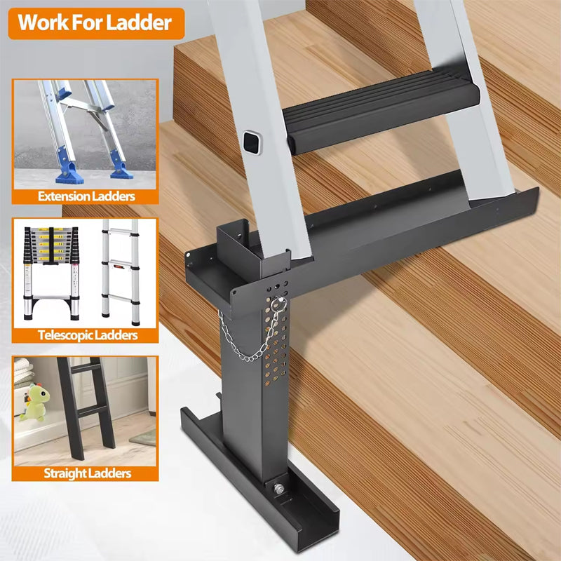 BowLift | Ladder Extender 20x4.7-Inch Standard Ladder Leveler Extension Ladder 10.2-16.5-Inch Adjustable Height Range High Strength Ladder Stabilizer