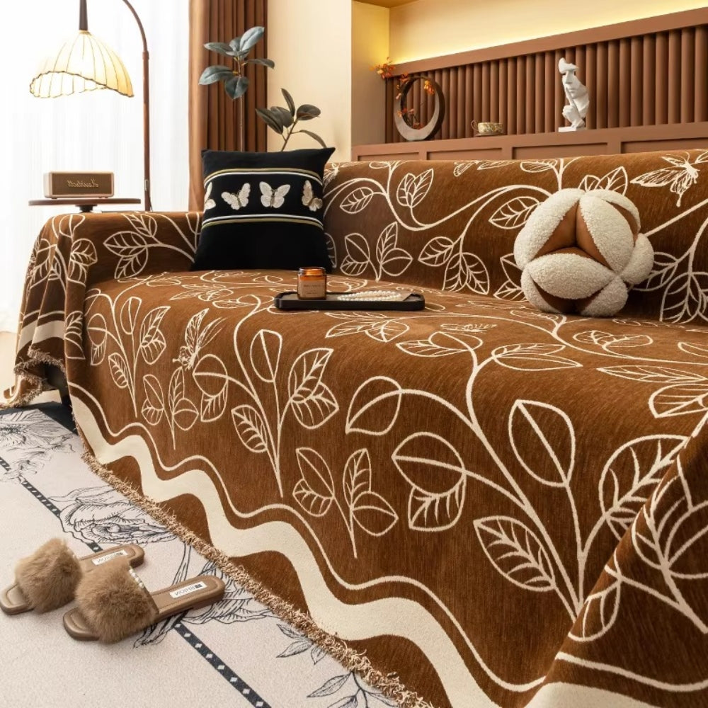 BowLift | Leaf Inspired Luxury Chenille Sofa Cover