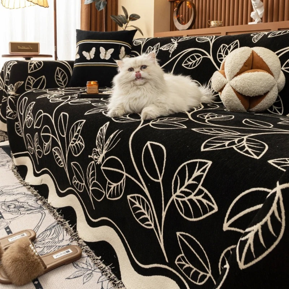 BowLift | Leaf Inspired Luxury Chenille Sofa Cover