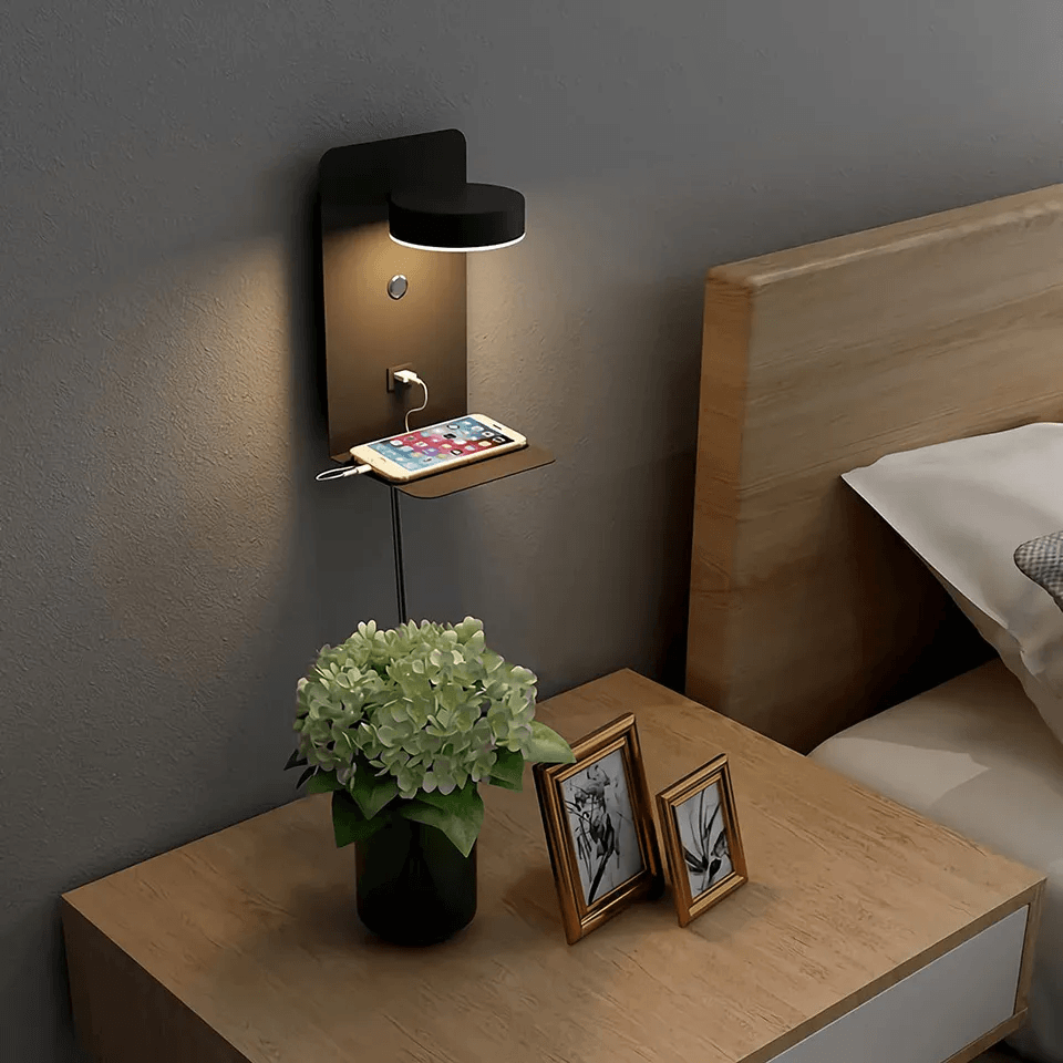 BowLift | BrightSpot Night Lamp with Charger – 330° Rotating LED Desk Light with USB-C Charging Dock