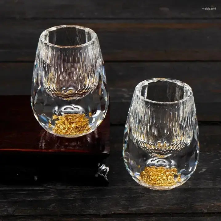 BowLift | Crystal shot glasses with elegant cut - For stylish celebrations & special occasions (Set of 6 glasses)