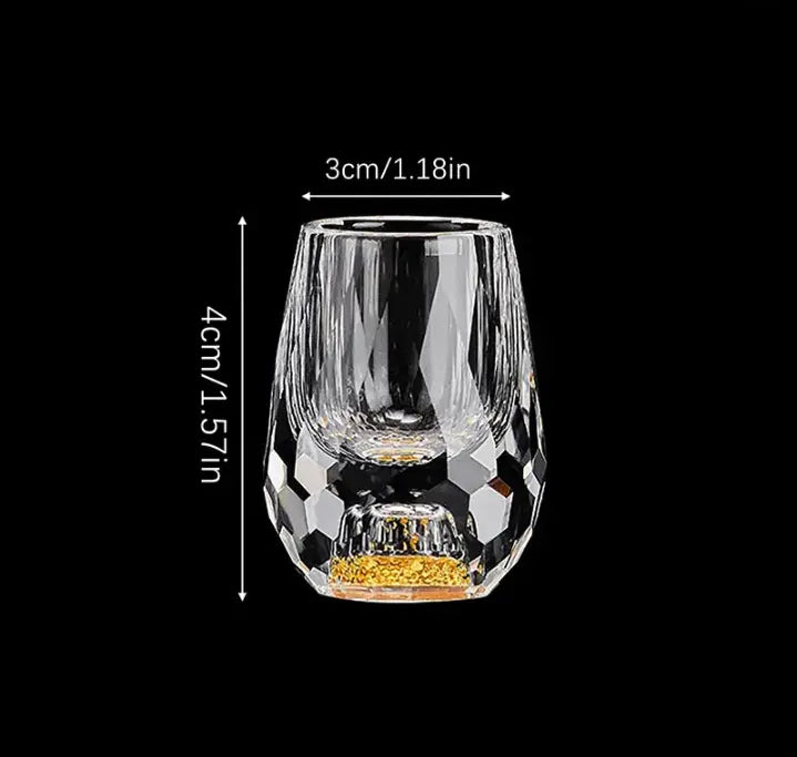 BowLift | Crystal shot glasses with elegant cut - For stylish celebrations & special occasions (Set of 6 glasses)