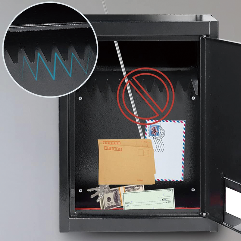 BowLift | Through The Wall Drop Box,16.5" x 12.5" x 6"Mail Drop Box w/Adjustable Chute,Rainproof Mail Slots Walls Thickness 2.8” to 7.9” for Home Office Apartment,Black