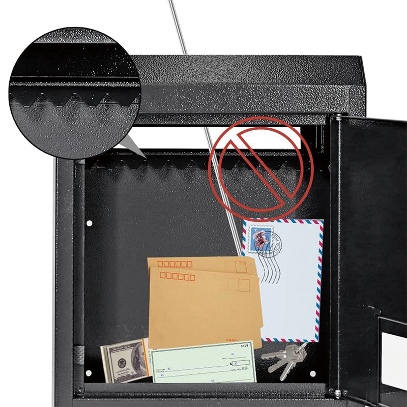 BowLift | Through The Door Drop Box,16.5" x 12.5" x 6"Heavy Duty Steel Through the Door Mailbox,Mail Drop Box, Black