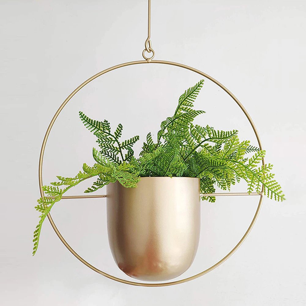 BowLift | DecoBloom Hanging Planter – Elegant Indoor & Outdoor Metal Plant Pot with Chain