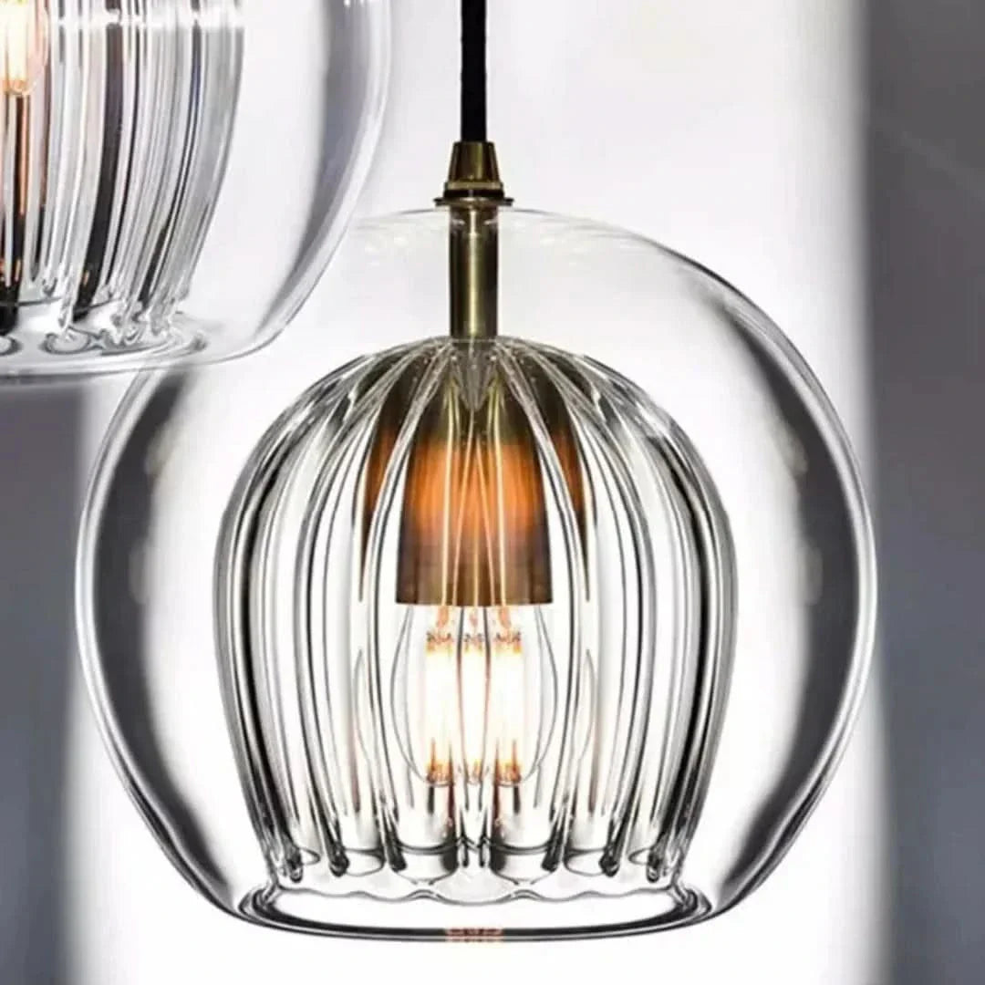 BowLift | TimberGlow - Modern Glass Pendant Light