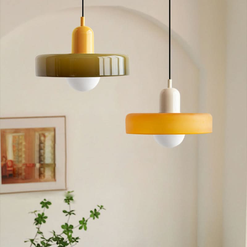 BowLift | Bauhaus Colored Glass Pendant Light