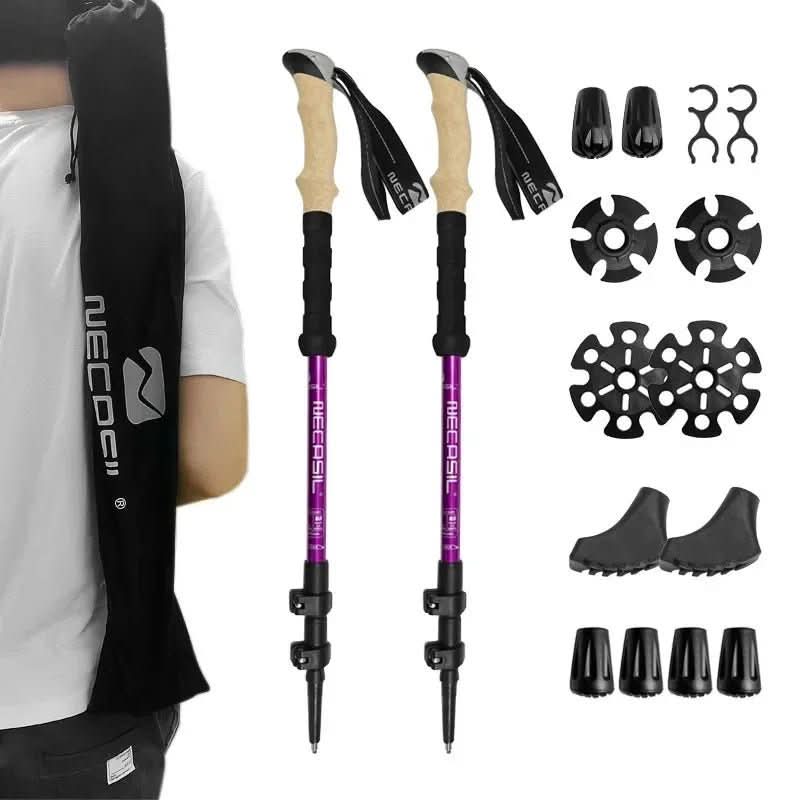 BowLift | Collapsible trekking poles with EVA grip & rubber tip