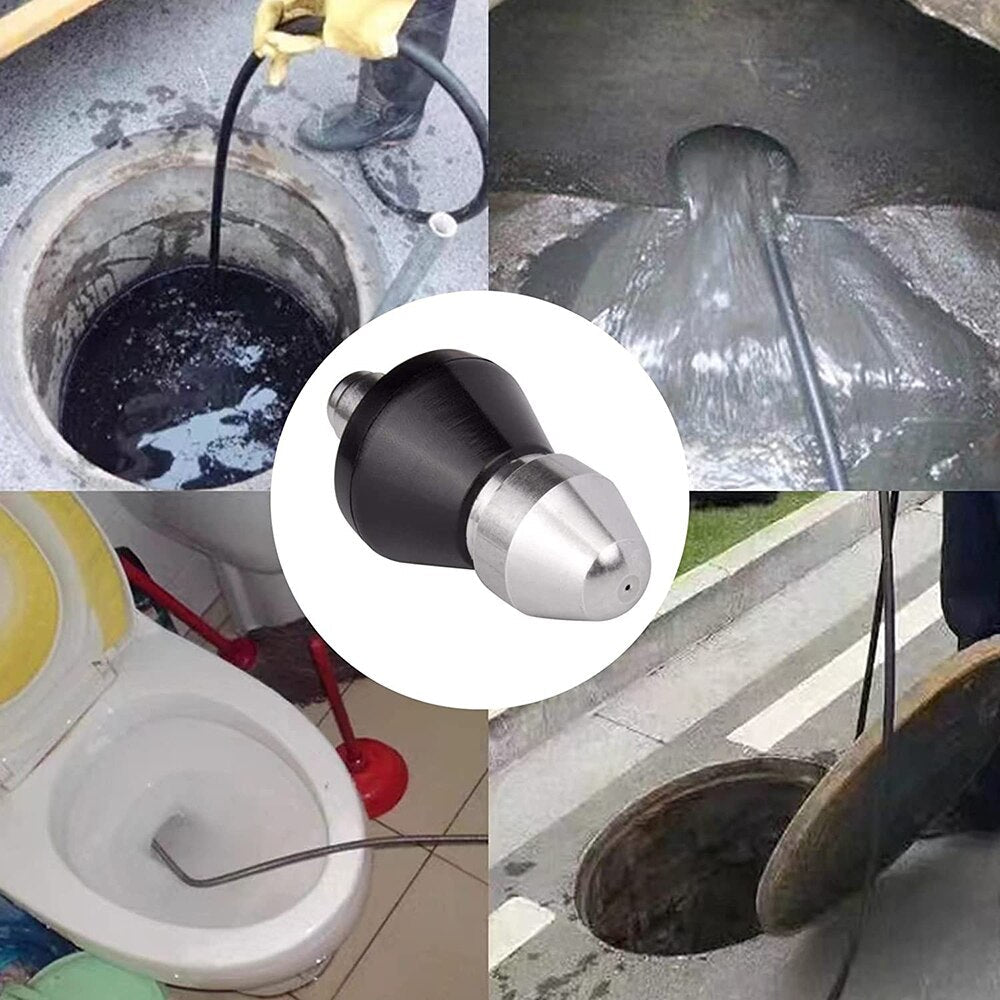 BowLift | High-Pressure Drain Jetting Nozzle – Stainless Steel Sewer Cleaning Sprayer for Fast Pipe Unblocking