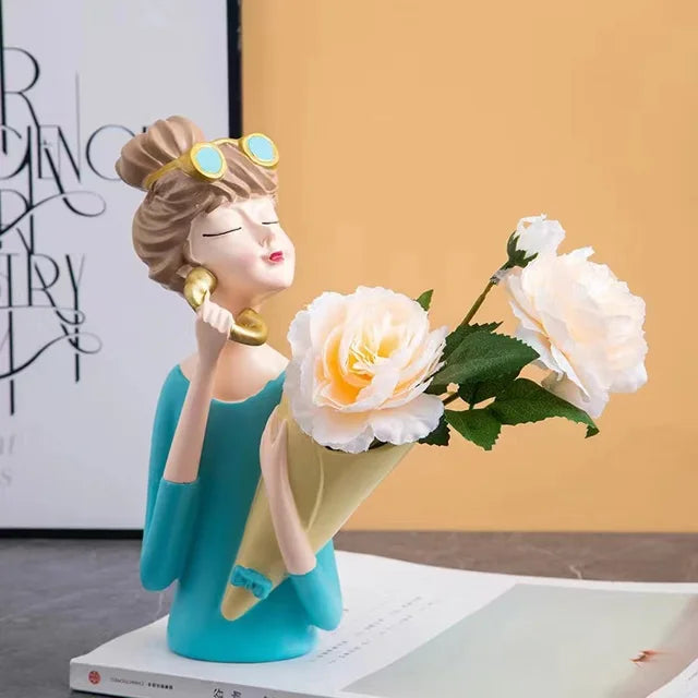 BowLift | FloralFinesse - Girl Vase Decor