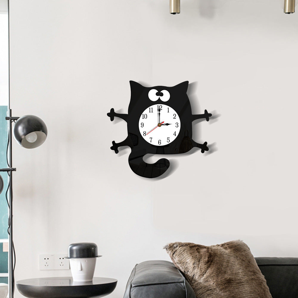 BowLift | Silent Cat Wall Decoration Clock for Children's Room