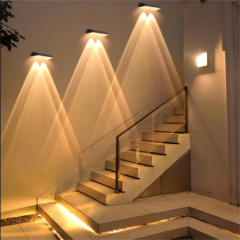 BowLift | Solar fence lights outdoor warm white & RGB changing solar deck lights, LED solar lights for outdoor wall railing terrace stairs step garden backyard