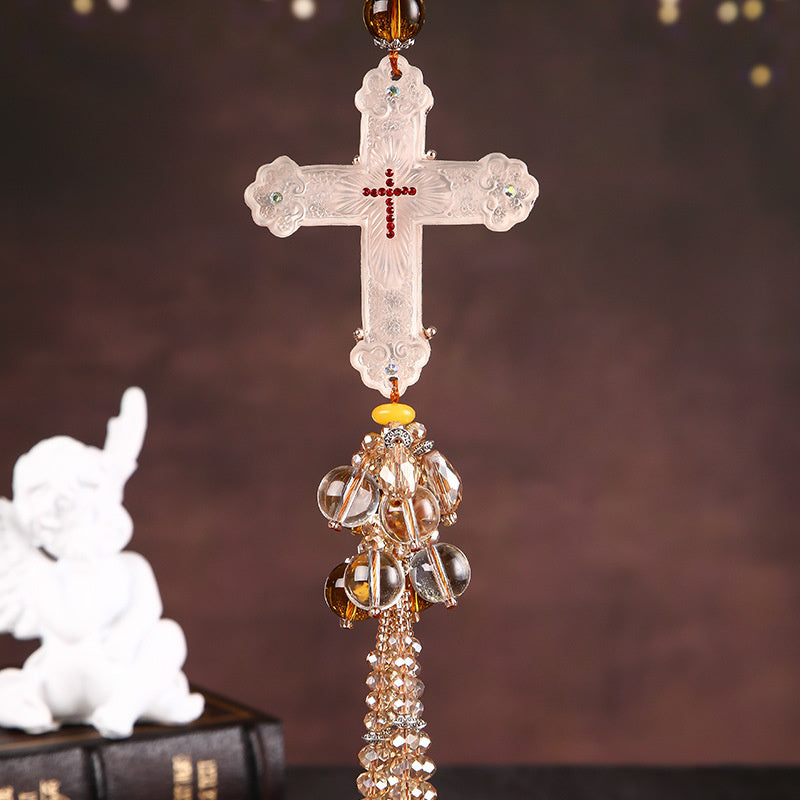 BowLift | Crystal Cross Car Pendant