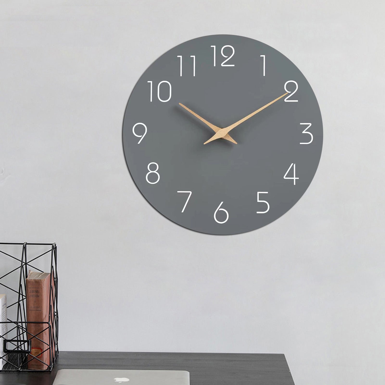 BowLift | Simple Colored Silent Wall Clock 12 Inch