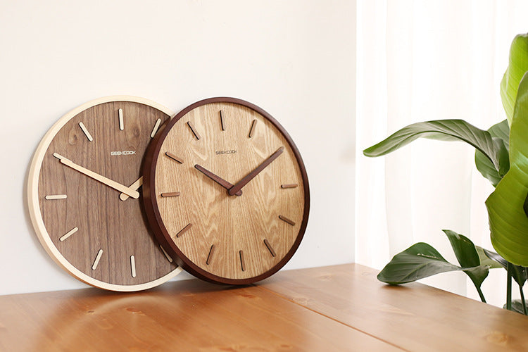 BowLift | Minimalistic Quiet Wooden Wall Clock 12 Inch