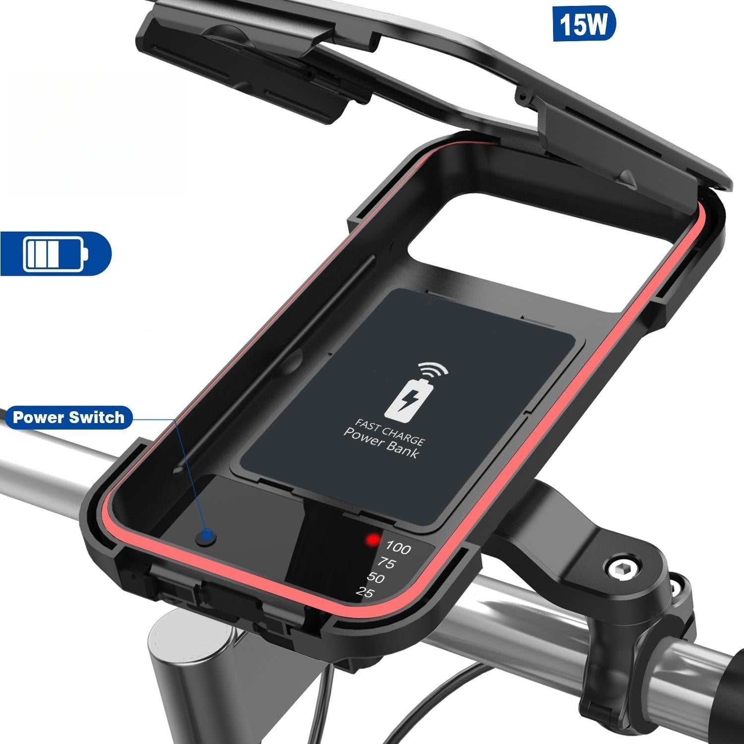 BowLift | 15W Powerbank-Waterproof Mount for Bicycle Handlebar