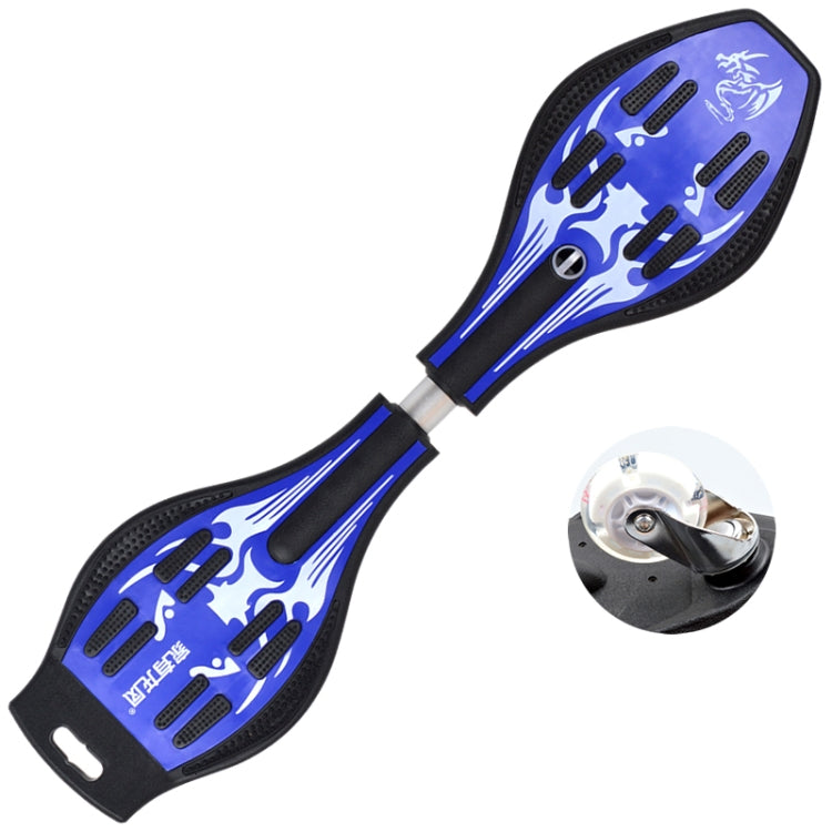 BowLift | Fashion Vulkan Pattern Two-Wheel Skateboard Blazing Flash Wheel Vitality Board (Blue)