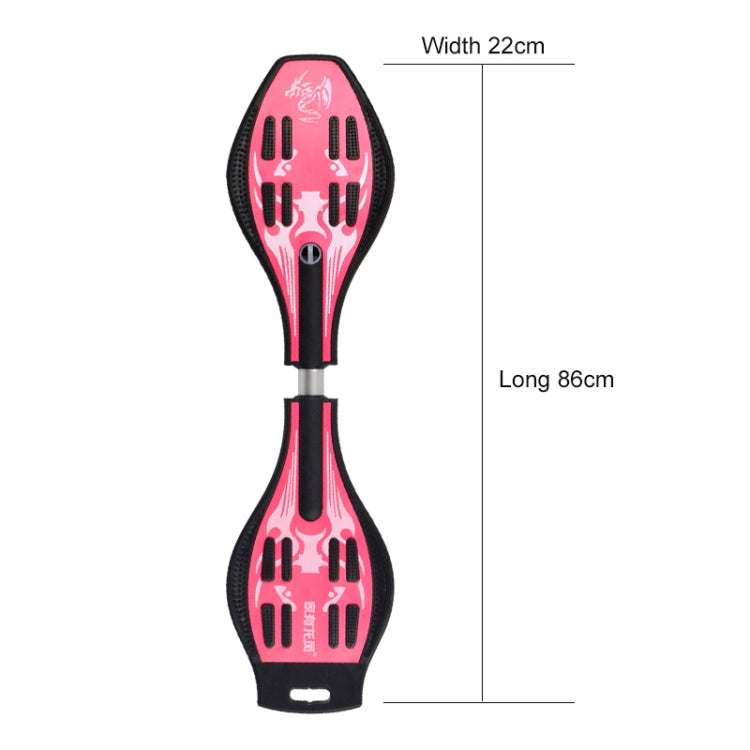 BowLift | Fashion Vulkan Pattern Two-Wheel Skateboard Blazing Flash Wheel Vitality Board (Blue)