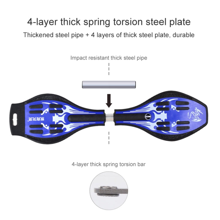 BowLift | Fashion Vulkan Pattern Two-Wheel Skateboard Blazing Flash Wheel Vitality Board (Blue)