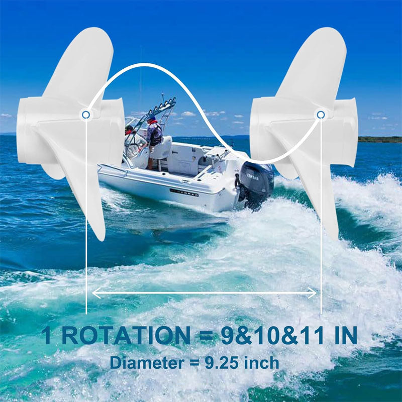 BowLift | Upgraded Aluminum Outboard Motor Boat Propeller Fits Yamaha Engine 60-115 HP, White Three Blade