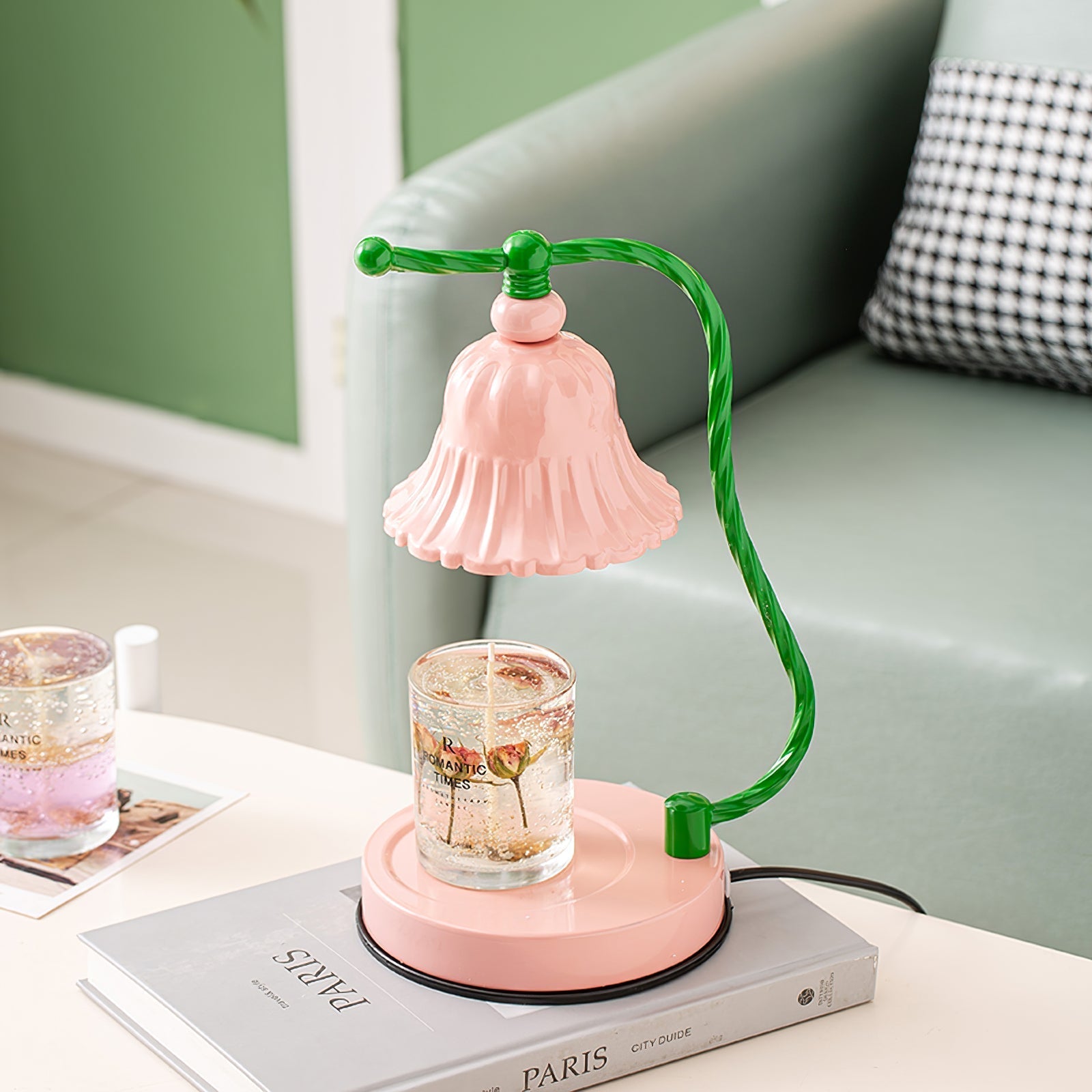 BowLift | BloomAura – Charming Pink Glass Table Lamp