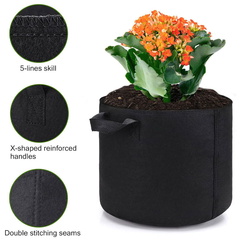 BowLift | 1 Gallon Felt Planting Bag, Garden Greenhouse Flower Pot Non-Woven Fabric