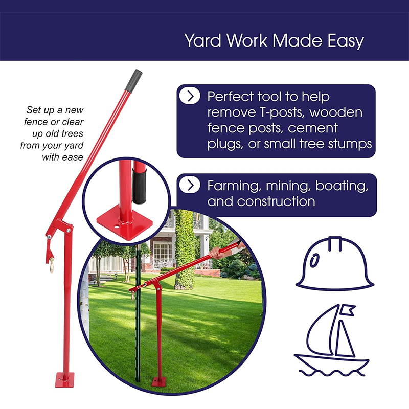 BowLift | T Post Puller Fence Post Puller - Wood Fence Post Puller 36 Inch T Post Remover and Stump Remover for Yard