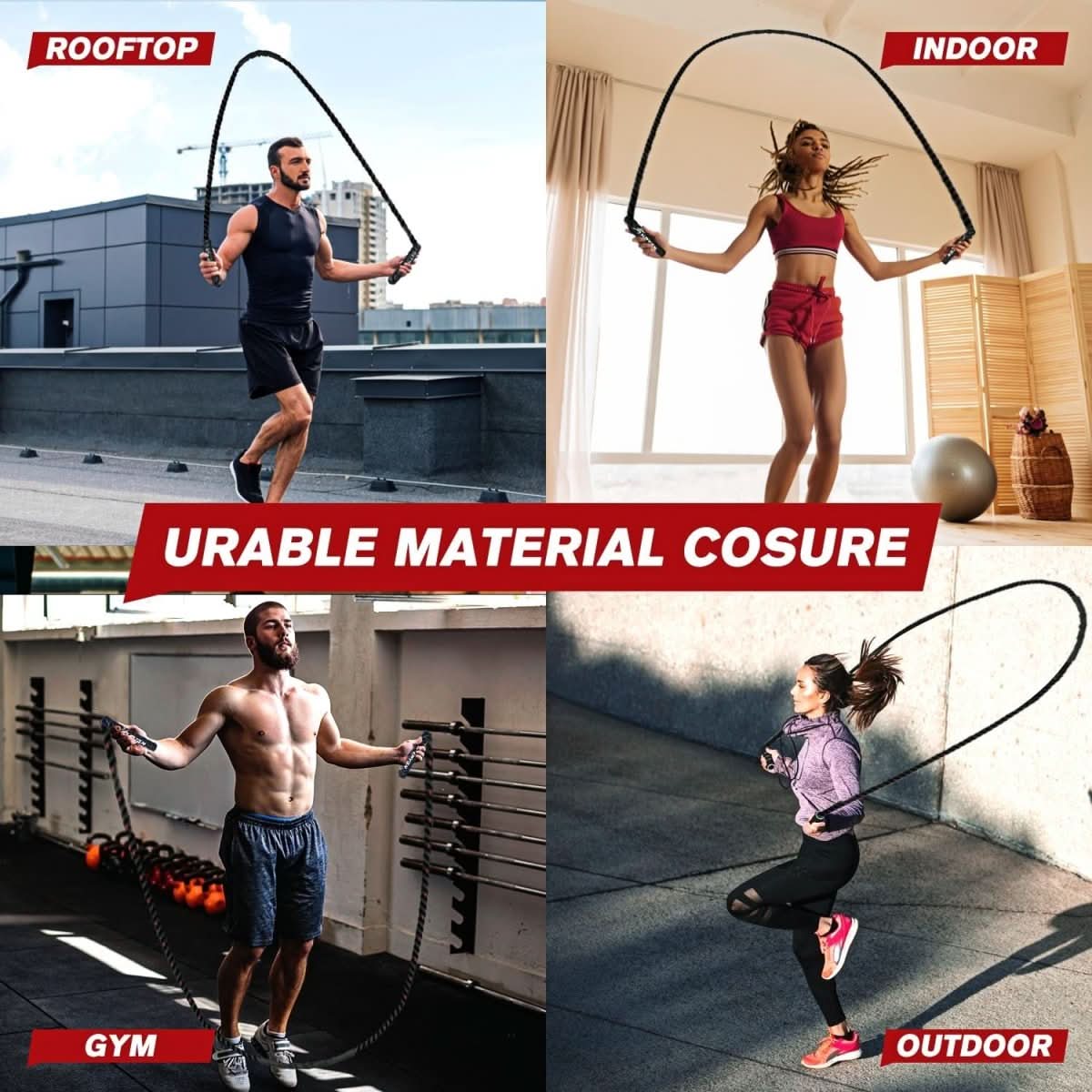 BowLift | Adjustable Jump Rope with Weights for Strength & Endurance Training