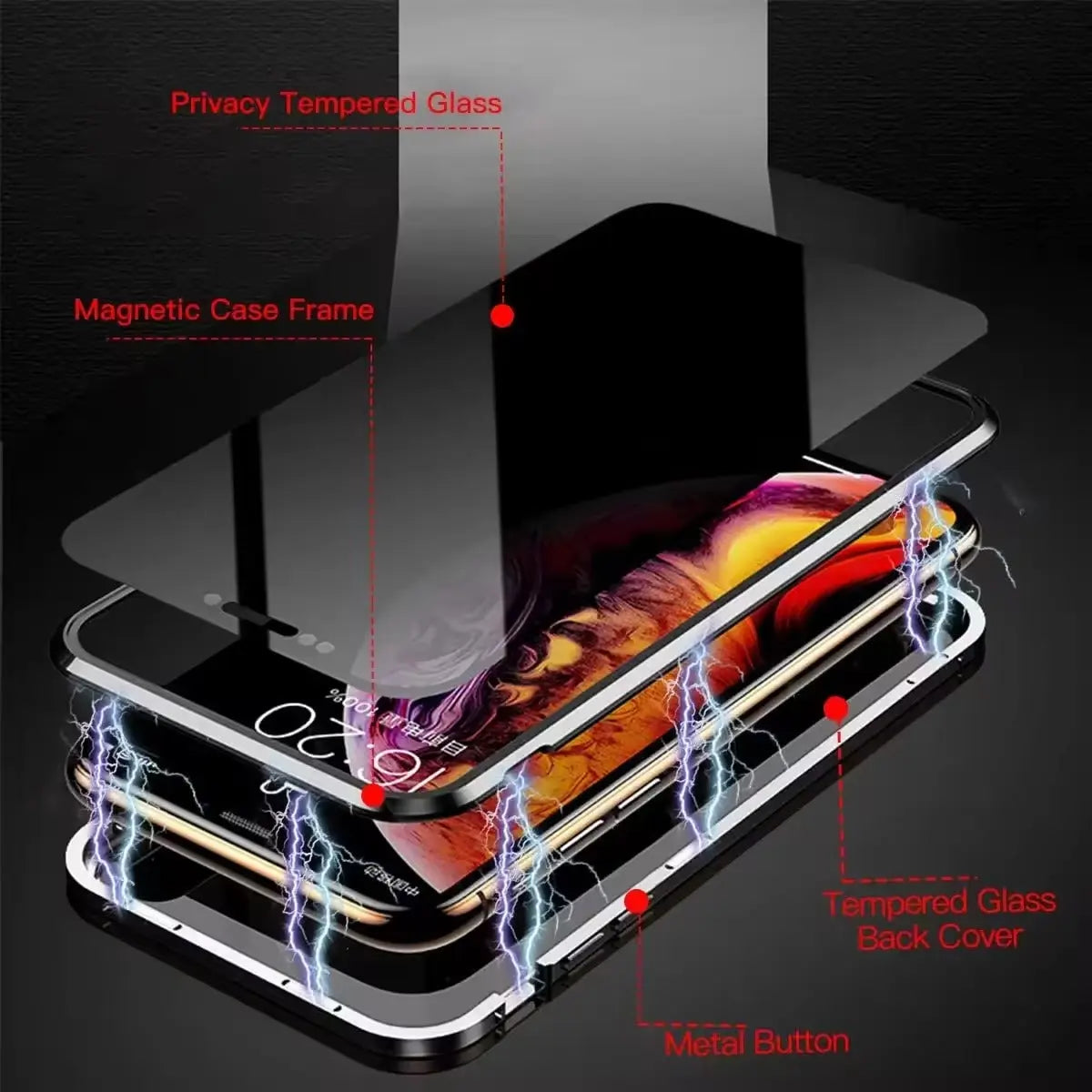 BowLift | Privacy phone case – Slim pRedection with privacy filter and metal frame