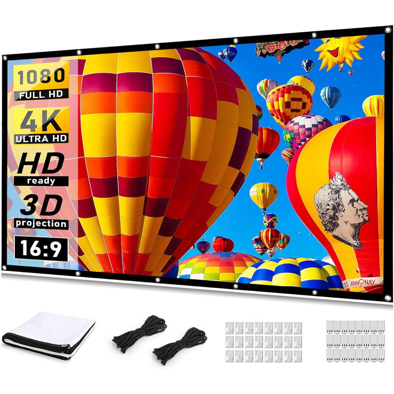 BowLift | Projector Screen 120 inch 16:9 Movie Screen Fixed Frame 3D Projector Screen for Home, Party, Office, Classroom