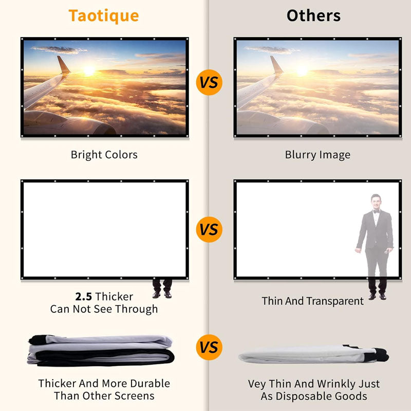 BowLift | Projector Screen 120 inch 16:9 Movie Screen Fixed Frame 3D Projector Screen for Home, Party, Office, Classroom
