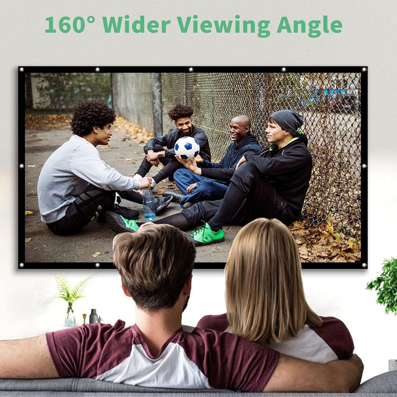 BowLift | 100 inch Projector Screen 16:9 HD Foldable and Portable Anti-Crease Indoor Outdoor Projection Double Sided Video Projector Screen