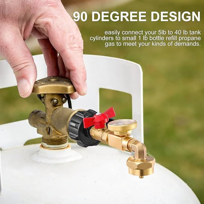 BowLift | Propane injection shop adapter – Brass tank gauge with safety valve