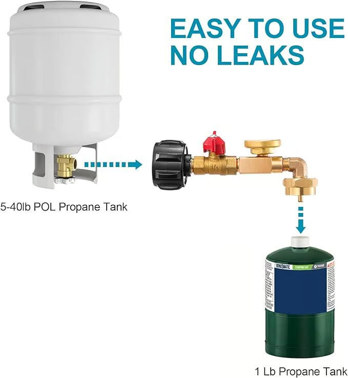 BowLift | Propane injection shop adapter – Brass tank gauge with safety valve