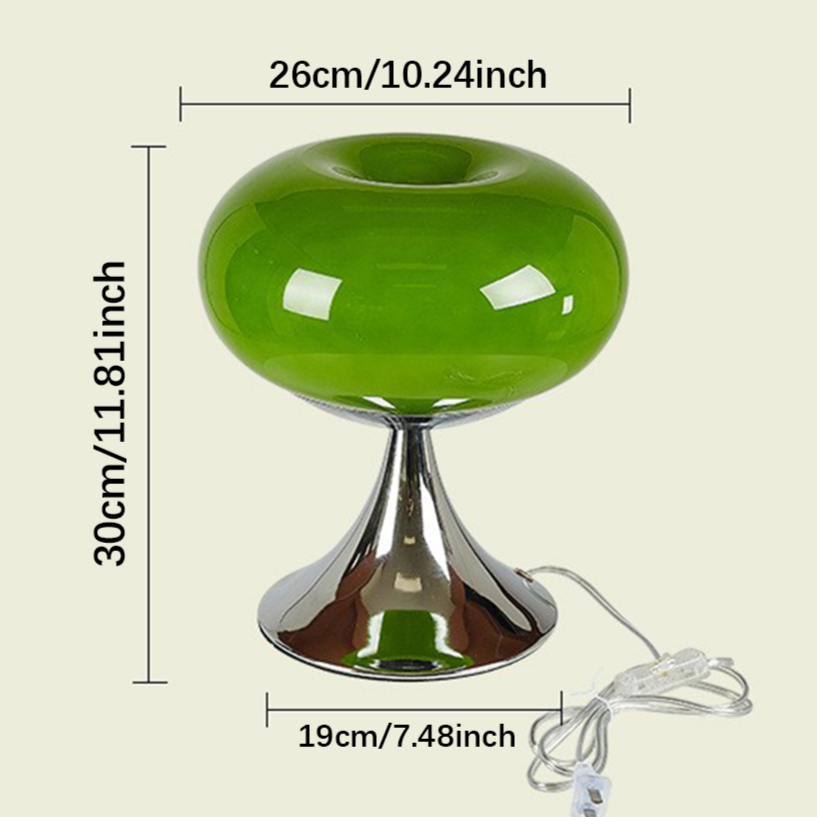 BowLift | RetroGlow Table Lamp – Bauhaus Style Glass & Iron Lamp with Warm Light | E27 | 90–260V