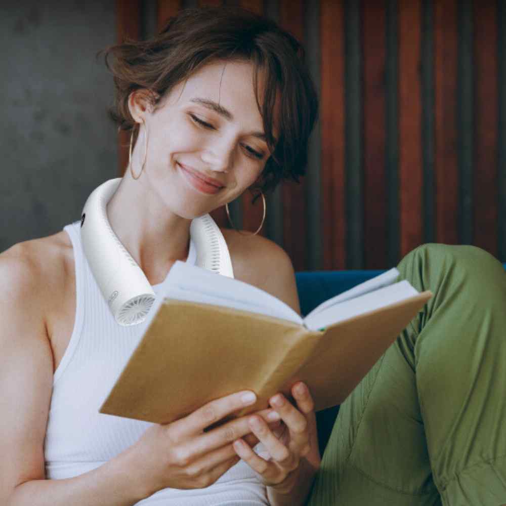 BowLift | Bladeless Portable Neck Fan with 3 Speed Silent Cooling 4000 mAh Rechargeable