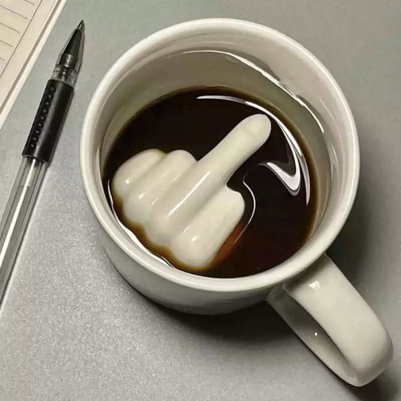 BowLift | Funny Ceramic Mug with Hidden Middle Finger Design