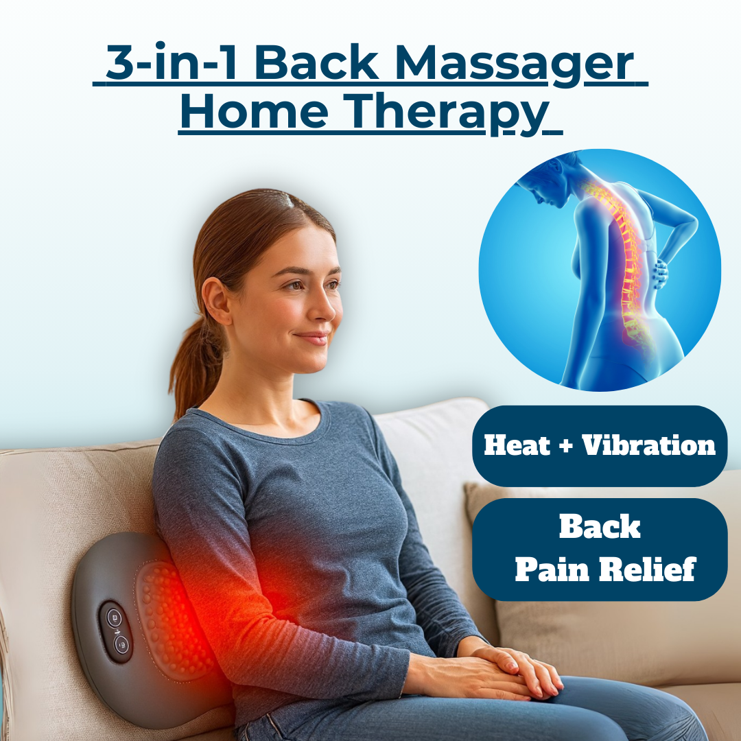 BowLift | Back Pain Massager with Heat & Vibration, Spinal Support for Sciatica Relief, Lower Back Pain & Posture Correction – 3-in-1 Home Therapy