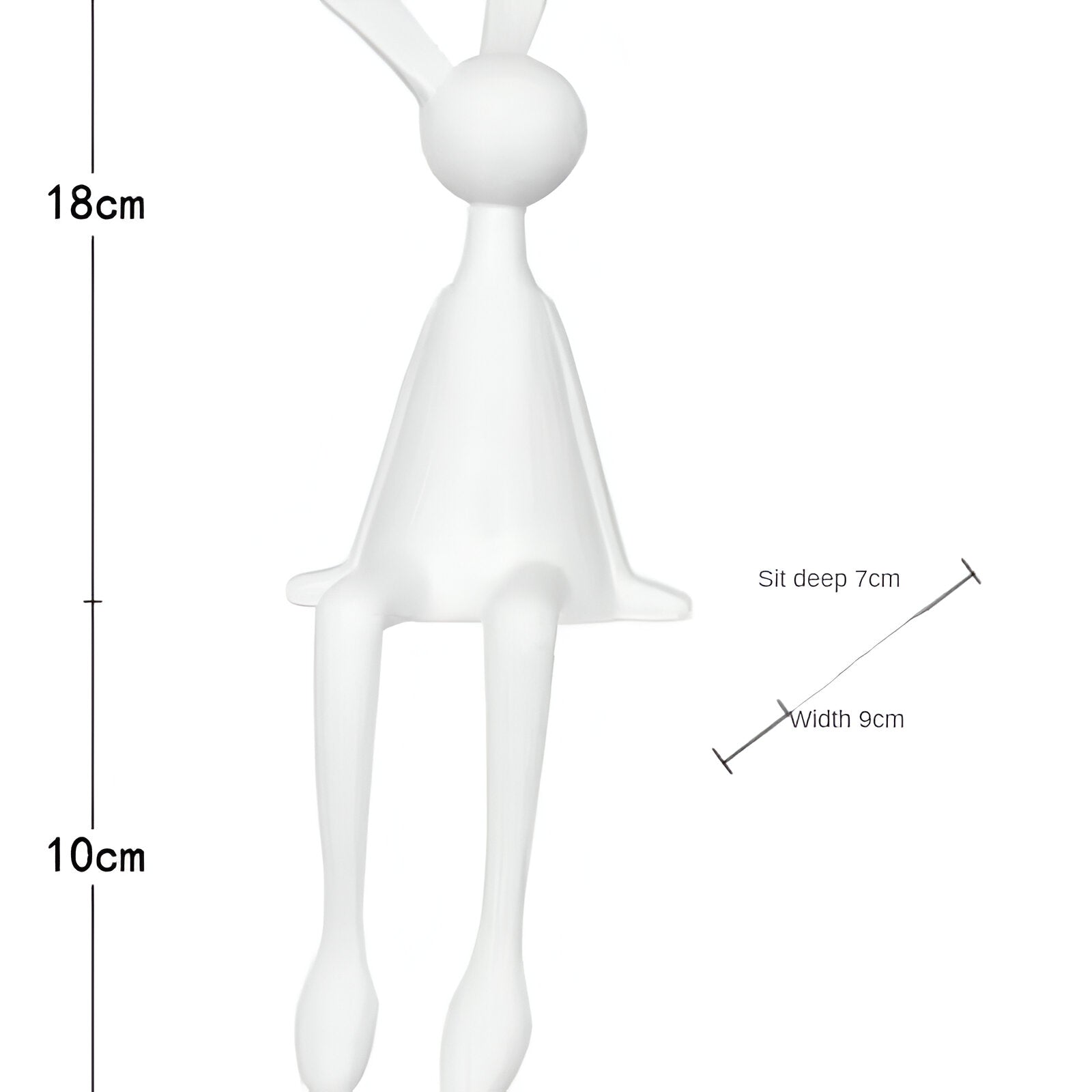 BowLift | ResinLux | Modern Resin Easter Bunny – Black, White, or Blue Sitting Rabbit Decoration